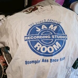 Jerzees  High Cotton White T-Shirt Vintage Jam Recording Tshirt Size Medium